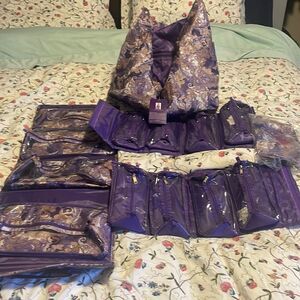 Joy Manjano 5 Piece Oversized Shopper Tote Travel Cases W/ RFID Protection
